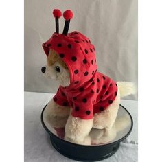 Мягкая игрушка Abtoys Модные питомцы. Собачка в костюме Божьей коровки, 18см M4841