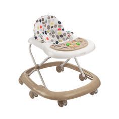 Ходунки музыкальные INDIGO BUBBLE C, силиконовые колеса, бежевый-белый