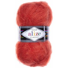 Пряжа Alize Mohair Classic терракот (36), 24%шерсть/25%мохер/51%акрил, 200м, 100г, 2шт