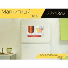 Магнитный пазл "Летом продукты, острый соус, сшитый" на холодильник 27 x 18 см. Lots Prints