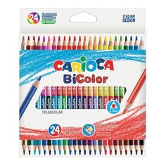 Карандаши цветные 48 цветов Carioca Bi-color (L=175мм, d=3мм, 3гр, двусторонние) 24шт, 2 уп. (43031)