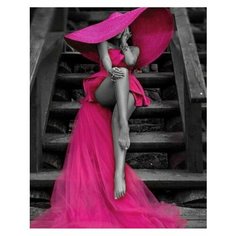 Картина по номерам Женщина в розовом 40х50 см Colibri