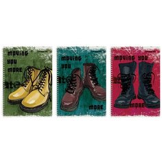 Тетрадь А4 80 л. альт гребень, клетка, глянцевая ламинация, "BOOTS" (3 вида), 7-80-1120 Комплект : 8 шт.