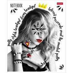 Тетрадь 48 листов, в клетку, Lucky girls, обложка мелованный картон, выборочно лак, блок 65г/м Denco Store