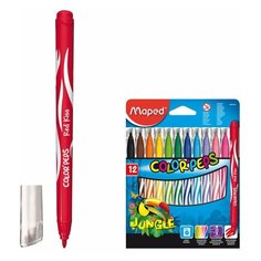 Фломастеры MAPED"ColorPeps Jungle", 12 цветов, смываемые, вентилируемый колпачок, 845420