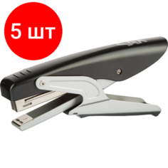 Комплект 5 штук, Степлер -плайер SAX A 634 DESIGN, N10, 16 лис, пластик, метал. механизм, черн