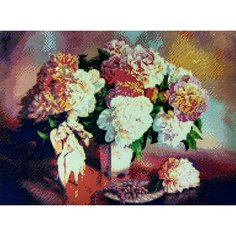 Алмазная мозаика квадратные стразы маки, розы, пионы, 40*50 "натюрморт Подсолнухи с фруктами "полевые цветы, букет. Кофе, чашки Kakadu