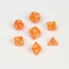 Набор кубиков для D&D (Dungeons and Dragons, ДнД) "Время игры", серия: D&D, 7 шт, оранжевые