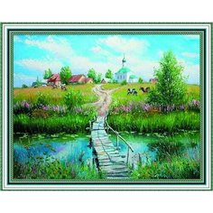 Алмазная мозаика пейзаж на подрамнике 40х50 см природа деревня HWA4917-2 Нет бренда