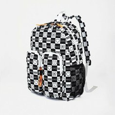 Рюкзак Найс, 30*14*43 см, 1 отд на молнии, 5 н/карманов, белый/черный No Brand