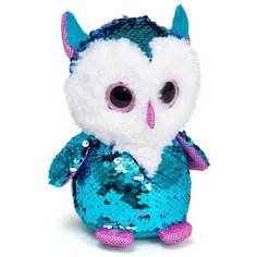 Мягкая игрушка Fancy Совенок Топаз, 17 см, голубой