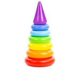 Развивающая игрушка Полесье Колечко-конус, 8 элементов, разноцветный