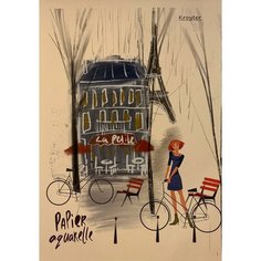 Альбом для рисования акварелью Kroyter 40л, склей А4, Город, фольга,60120