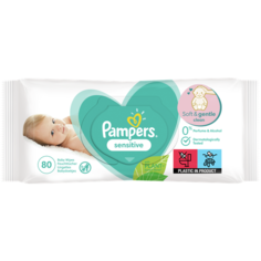 Влажные салфетки Pampers Sensitive, липучка, 80 шт.