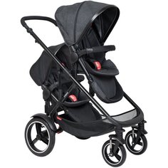 Прогулочная коляска для двойни PHIL&TEDS Voyager 2019 ( с доп. сиденьем), black, цвет шасси: черный