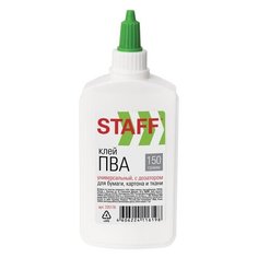 Клей ПВА STAFF "EVERYDAY", 150 г, с дозатором, 225176 - 6 шт.