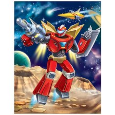 Холст с красками по номерам "Космический робот" Рыжий кот