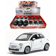 Металлическая машинка Kinsmart 1:28 2007 Fiat 500 KT5345D, инерционная Белый