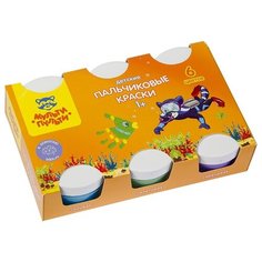 Краски пальчиковые Мульти Пульти "Морские приключения Енота", 6 цветов, 360 г, для малышей (ПК_10240)