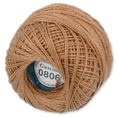 Пряжа "Gamma" Ирис 100% хлопок 10 шт.х10г 82м №0806 тёмно-бежевый