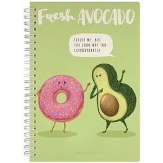 Тетрадь общая BrunoVisconti, А5 (140 х 210 мм), "авокадо И пончик" 60 л, в точку, Арт. 7-60-203/05
