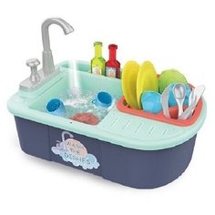Игровой набор-раковина BE IN FUN "Моем посуду" (40х28 см, функциональный кран с водой, голубой)