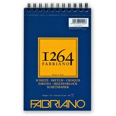 Альбом для графики Fabriano 1264 SKETCH 90г/м. кв 14,8х21 60 листов спираль по короткой стороне