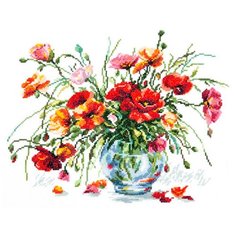 Набор для вышивания крестом Чудесная игла "Маков цвет", 32 х 25 см