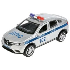 Модель машины Технопарк Renault Arkana, Полиция, серебристая, инерционная, свет, звук АRКАNА-12SLРОL-