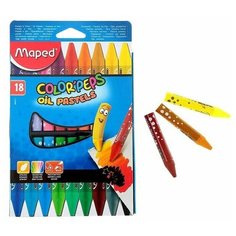 Товары для художников Maped Пастель масляная ColorPeps Oil Pastel 18 цв., треуг.корпус, супер мягкая