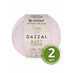 Пряжа Gazzal Baby Love (Беби Лав) - 2 мотка Цвет: 1606, Бледно-розовый 55% модал 45% акрил 50г 115м