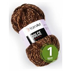 Пряжа YarnArt Dolce (Дольче) - 1 моток Цвет: 804 коричневый меланж 100% микрополиэстер 100г 120м