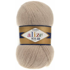 Пряжа Alize Angora Real 40 бежевый (5), 60%акрил/40%шерсть, 430м, 100г, 1шт