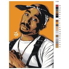 Картина по номерам X-326 "Тупак Шакур" 70x110 Brushes Paints
