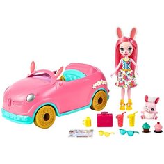 Игровой набор Enchantimals Автомобиль Бри Кроли, 15 см, HCF85 розовый
