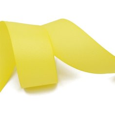 Лента репсовая в рубчик Ideal, ширина 38мм, цвет 640 желтый, уп.27,42м