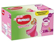 Huggies трусики для девочек 4 (9-14 кг), 104 шт., розовый