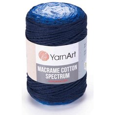 Пряжа YarnArt Macrame cotton spectrum тёмно синий-петроль-светло-голубой (1316), 85%хлопок/15%полиэстер, 225м, 250г, 1шт