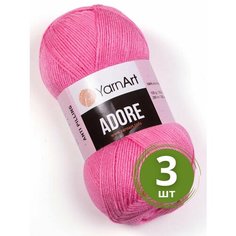 Пряжа YarnArt Adore (Адоре) - 3 мотка 339 розовый, 100% акрил антипиллинг, 100 г 280 м