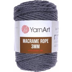 Пряжа YarnArt Macrame Rope 3mm серый (758), 60%хлопок/ 40%вискоза/полиэстер, 63м, 250г, 1шт