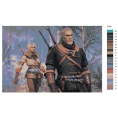 Картина по номерам Y-654 "Ведьмак 3: Дикая Оxота. Цири и Геральт" 70x110 Brushes Paints