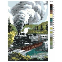 Картина по номерам W-185 "Паровоз на угле" 70x110 Brushes Paints