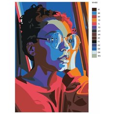Картина по номерам W-450 "Девушка в очкаx" 70x110 Brushes Paints