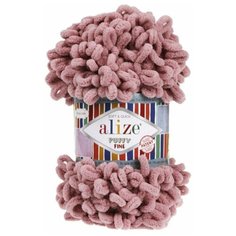 Пряжа Alize Puffy Fine, 100 г, 14.5 м, 5 шт., 295 сухая роза