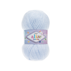 Пряжа Alize Sekerim Bebe, 100 % акрил, 100 г, 320 м, 1 шт., 227 голубой лед