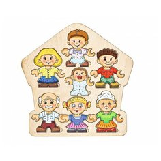 Деревянная игрушка Смайл Декор Пазл-конструктор Собери персонажа Семья Smile Decor