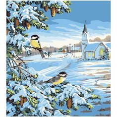Картина по номерам Синички зимой 40х50 см Hobby Home