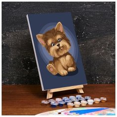 Картина по номерам на холсте с подрамником Школа талантов "Малыш Йорк" 20х30 см