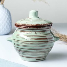 Горшок для жаркого №5 с ручками, 0,5л, мята Miki Market