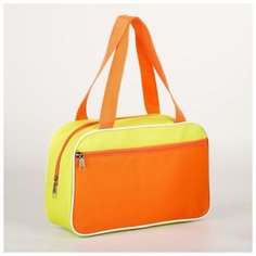 Сумка для обуви, отдел на молнии, наружный карман, цвет салатовый/оранжевый Textura